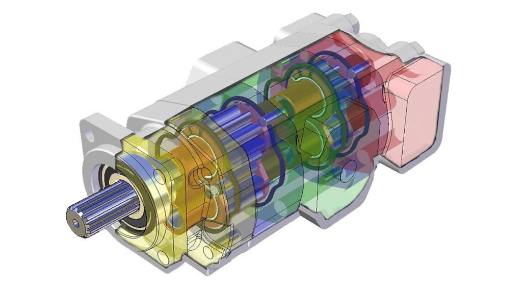 drawing gear pump